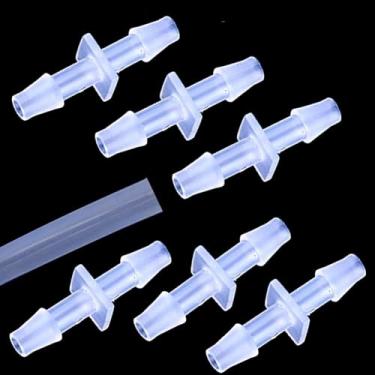 Imagem de Mangueira de plástico de 1/10.2 cm conectores de tubo de encaixe de farpa Adaptador de emenda de junta Union Boat Water Air Aquarium Fuel (pacote com 6)