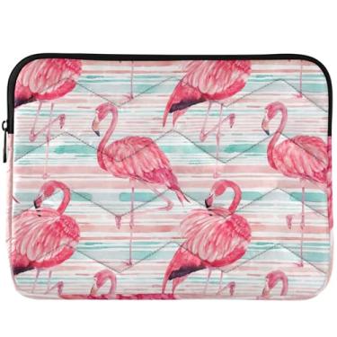Imagem de Capa para notebook rosa flamingos rosa aquarela capa portátil fofa para computador universal 13 14 capa para laptop