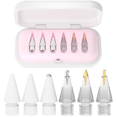 Imagem de FAFALITHIC Pacote com 6 pontas de substituição compatíveis com Apple Pencil 2ª geração, Apple Pencil 1ª geração, Apple Pencil USB-C e Apple Pencil Pro pontas atualizadas com caixa de armazenamento