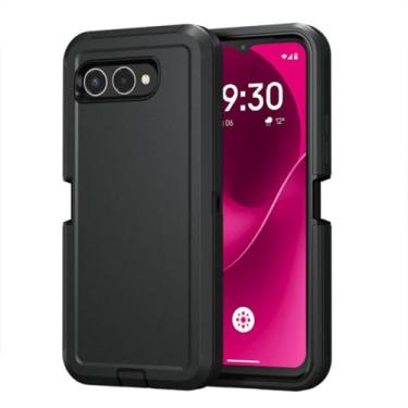 Imagem de Ranyi Capa para celular T-Mobile REVVL 8, armadura de camada dupla com proteção de borracha de silicone com absorção de choque, capa resistente para T-Mobile REVVL 8 5G (smartphone de 6,6 polegadas