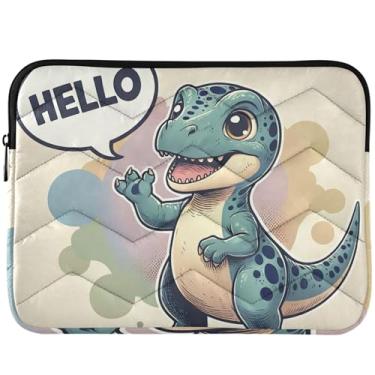 Imagem de Capa protetora para laptop Dino Dino "olá" para Macbook Air Sleeve 13 polegadas, acessórios de computador universais de 13 a 14 polegadas