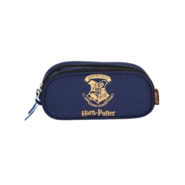 Imagem de Estojo Escolar Duplo Harry Potter Original Premium - Luxcel, AZUL