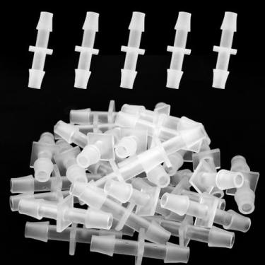 Imagem de 30 peças de conector de mangueira, plástico 1/10.2 cm x 1/10.2 cm acoplamento de emenda de válvula de ar adaptador de tubo de mangueira de tanque de peixes conectores de tubo de linha aérea para bomba