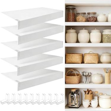 Imagem de Gmsqj 5 peças de capas de prateleira de arame para despensa, evitando vazamento de itens e removíveis, capas de rack de arame de PVC para prateleiras de armário e cozinha (branco, 61 x 40)