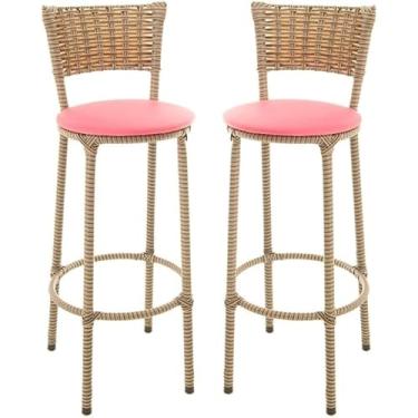 Imagem de 2 banquetas altas de cozinha (rosa)