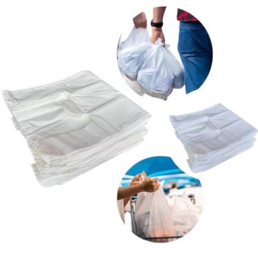 Imagem de Sacola plástica branca 29x39 c/ 1000 unid - virgem slim - JL EMBALAGEN