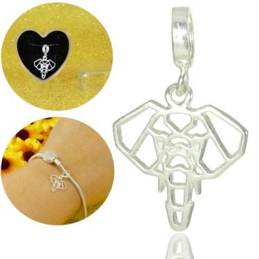 Imagem de Berloque Charms Elefante Origami Prata Legitima - Lojas La+Ny, 2, Prat