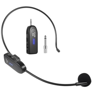 Imagem de FerBuee Microfone sem fio profissional sem fio sistema de microfone dinâmico para amplificador, sistema de PA, karaokê, reunião, festa, igreja