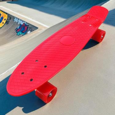 Imagem de Skate Infantil Completo Mini Cruiser para Meninos e Meninas – Leve Resistente e Suporta até 100kg Shape Durável e Design Estiloso (VERMELHO)