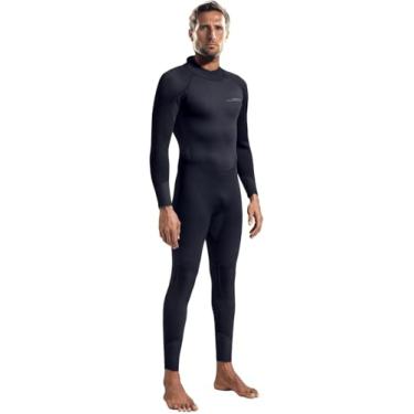 Imagem de Dark Lightning Roupa de mergulho de corpo inteiro para homens, roupa molhada masculina para natação em água fria, mergulho, surfe, snorkeling, caiaque, triatlo, preto, 3/2 mm, GG