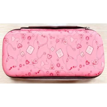 Imagem de Estojo estetoscópio – Bolsa rígida para estetoscópio 3M Littmann com compartimento de espuma – Inclui bolso de malha para acessórios, rosa