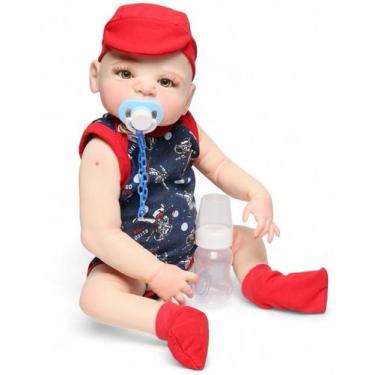 Imagem de Bebê Reborn Menino Miguel Careca Corpo De Silicone Macio - Mundo Kids