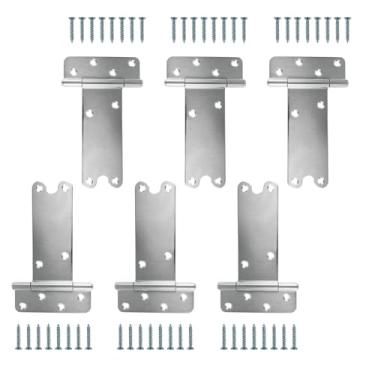 Imagem de Pubotlu Dobradiças de porta em T, dobradiça em T resistente, dobradiças T-Gate, dobradiças de alça de portão, ferragens forjadas para cercas de madeira, porta de celeiro, portas de galpão (20 cm