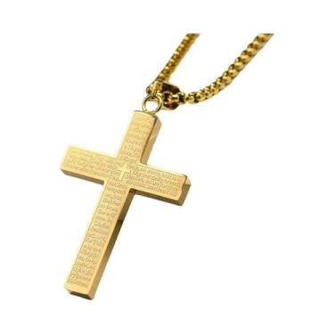 Imagem de Colar Com Pingente De Cruz Em Aço Inoxidável Unissex, Joia Cristã Com 