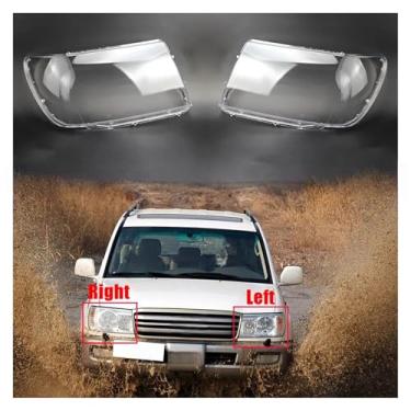 Imagem de Compatível com toyota land cruiser 2005 2006 2007 2008 transparente farol capa sombra da frente farol escudo abajur lente escudo(Left Side)