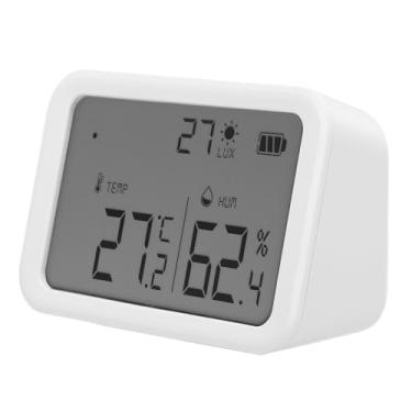 Imagem de Semme Zigbee Smart Sensor Avançado 3 Em 1 Detector de Luz, Umidade e Temperatura Com Tela LCD para Monitoramento de Escritório Doméstico Material ABS