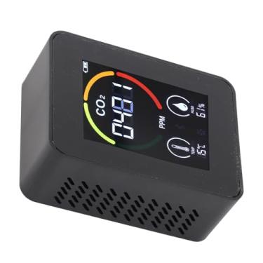 Imagem de Acouto Detector de CO2 Com Exibição Em Tempo Real e Tecnologia de Semicondutores para Monitoramento Preciso da Qualidade Em Diversas Configurações (Preto)