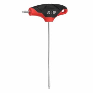 Imagem de HARFINGTON Chave Torx T-Handle T10 S2 Chave em T de Extremidade Dupla de Aço Chave de Fenda Torx Chave de Fenda Hexagonal Ferramenta para Manutenção Doméstica Automotiva, Vermelho Preto