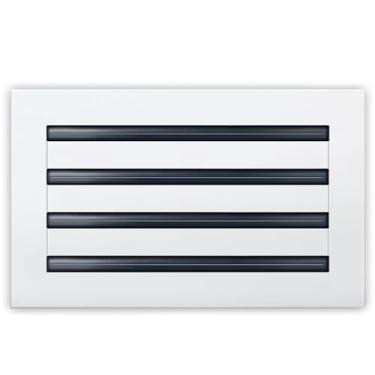 Imagem de Vontera Capa de ventilação AC moderna 14x8 - Saída de ar decorativa branca toda em alumínio - Grade de registro de difusor de ranhura linear padrão para teto, paredes e pisos - Fluxo de ar ajustável