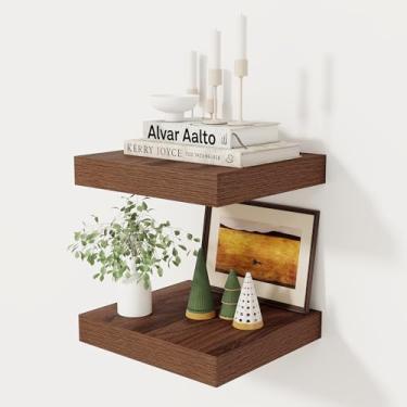 Imagem de Fun Memories Prateleira flutuante de 30,5 cm, prateleiras de parede de madeira rústica para decoração e armazenamento de parede, prateleira flutuante de 30,5 x 30,5 cm para sala de estar, banheiro