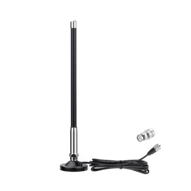 Imagem de Bingfu Antena de rádio amador móvel de banda dupla VHF UHF 136-174MHz 400-470MHz PL259 Antenas de rádio amador para veículos, carros, caminhões, marinhos, montagem de base magnética com cabo coaxial