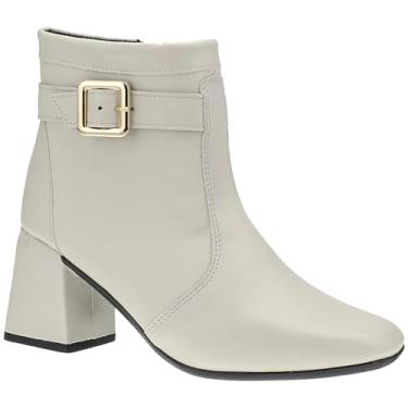 Imagem de Bota Feminina Salto Bloco Grosso Cano Curto Coturno Western (Off white, BR, Adulto, Numérico, 36)