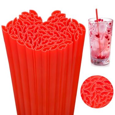 Imagem de 50 Pçs Canudos de Plástico em Forma de Lábios para Festa do Dia dos Namorados Canudos Descartáveis para Dia dos Namorados Coquetel Chá de Noiva Artigos de Festa de Casamento (Vermelho)