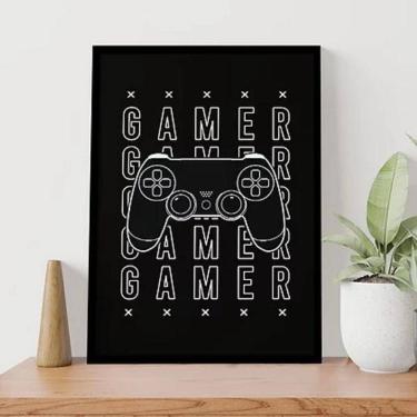 Imagem de Quadro Gamer Console 45x34cm - Decoração Quarto/Sala