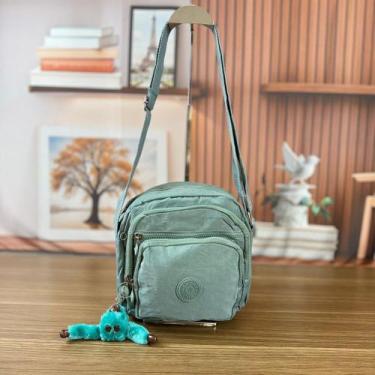 Imagem de Bolsa Transversal Feminina Compacta Pequena Alça Ajustável Chaveiro Zí