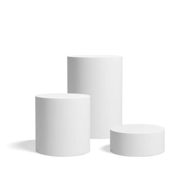 Imagem de Suporte de exibição para manequim de exibição de loja, suporte redondo para noivas - carregamento de 81,6 kg, prateleira de exibição de plataforma de palco para boutiques loja de roupas (branco, 80 x