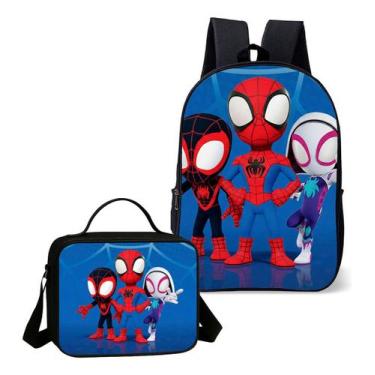 Imagem de Mochila e Lancheira Termica Kit Escolar Estampa Infantil Trio Amigos S