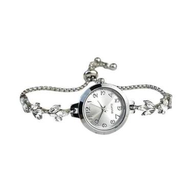 Imagem de Relógio De Quartzo Feminino Com Trevo De Três Folhas Cravejado De Diam