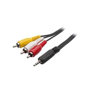 Imagem de Cabo P2 4c + 3 Rca 1,8 Metros Niquel Para Dvd Automotivo...