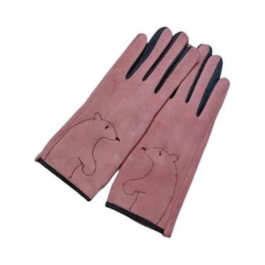 Imagem de Luvas Femininas De Inverno Em Veludo Com Tela Sensível Ao Toque, Quent