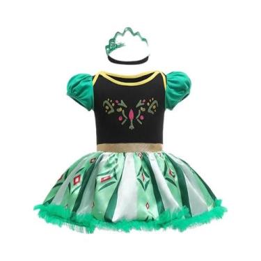 Imagem de Macacão Infantil De Princesa Para Meninas Com Faixas Para a Cabeça, Ro