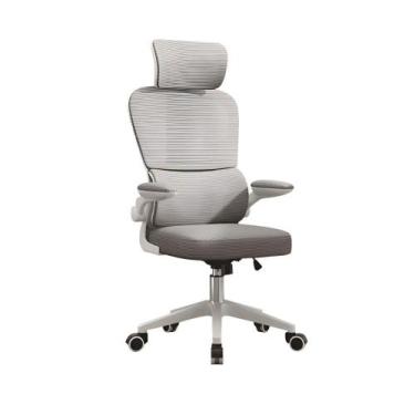 Imagem de Cadeira Escritório Ergonômica Luvinco Cor Preto e Branco Com Suporte L