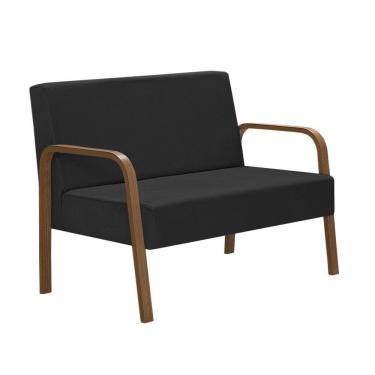 Imagem de Poltrona 2 Lugares Jade Braço Madeira Dsalla Suede