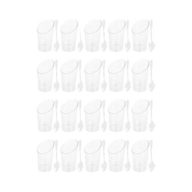 Imagem de Copos Descartáveis De Mousse, Pudim E Sorvete De 80ml Com Colheres, Pa