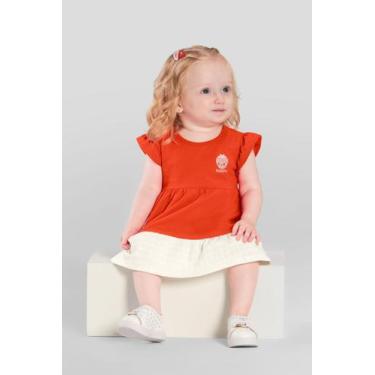 Imagem de Vestido bebê menina de frutinha Brandili Baby -Vermelho, G, Vermelho