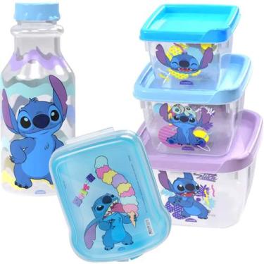 Imagem de Kit Porta Lanche Infantil Disney Stitch Passeio Escola - Plasutil