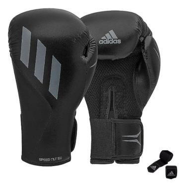 Imagem de Kit Luva De Boxe Bandagem adidas Pu Speed Tilt 150 Preto Cin-Unissex