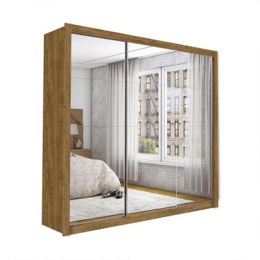 Imagem de Guarda Roupa Roupeiro Isabela Master 3 Portas De Correr Com Espelho 4 Gavetas Carioca Cinamomo