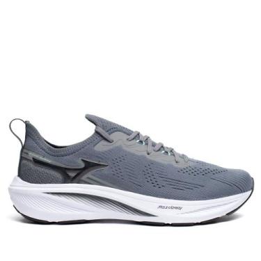 Imagem de Tênis Masculino Mizuno Sunrise Wave Mesh Cinza Escuro/Verde, Cinza, Ve