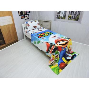 Imagem de Manta Ultrasoft Lençol De Elástico Mario Bros 3pçs - Fantasia Bras, Ma