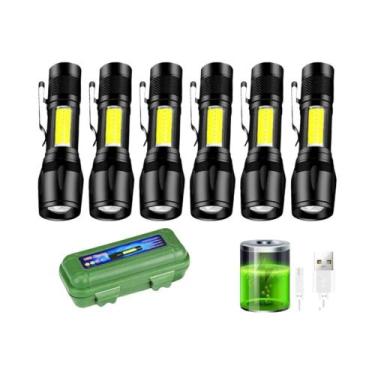 Imagem de Mini Lanterna LED Portátil Recarregável Por USB, Luz COB Com Zoom Tele