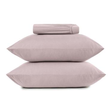 Imagem de Jogo De Cama Casal 3 Peças Altenburg Malha Fio Penteado Rosê Natural
