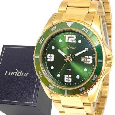 Imagem de Relógio Masculino Condor Prova Dágua Dourado Analógico Luxo-Masculino