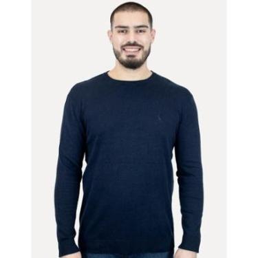 Imagem de Suéter Reserva Masculino Tricot Basico Gola Careca Azul Marinho-Masculino