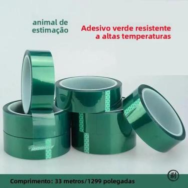 Imagem de Fita Adesiva De Poliéster Verde Para Alta Temperatura Com Silicone Par
