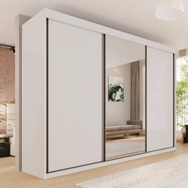 Imagem de Guarda-roupa Casal 3 Portas 6 Gavetas 100% Mdf Londrina Branco